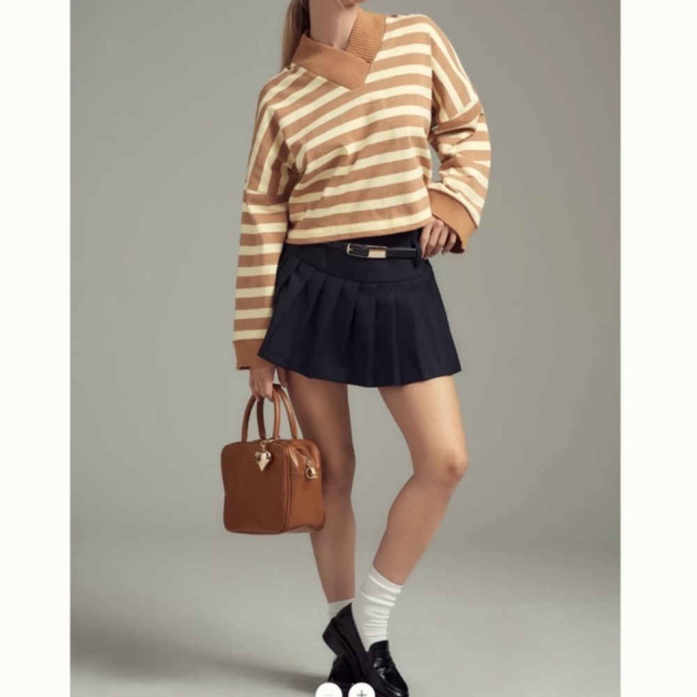 Anthropologie Maeve Cotton Boxy Oversized V-Neck Top Wide‎ Sleeves Size Medium